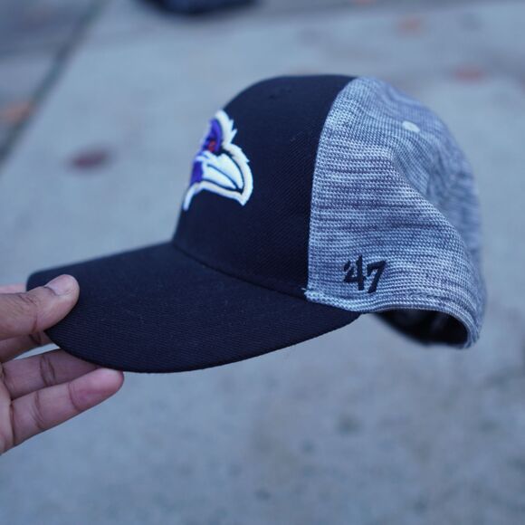 Baltimore Ravens ’47 Brand Crash Line Contender Hat Gray Black NFL Cap - Picture 3 of 12